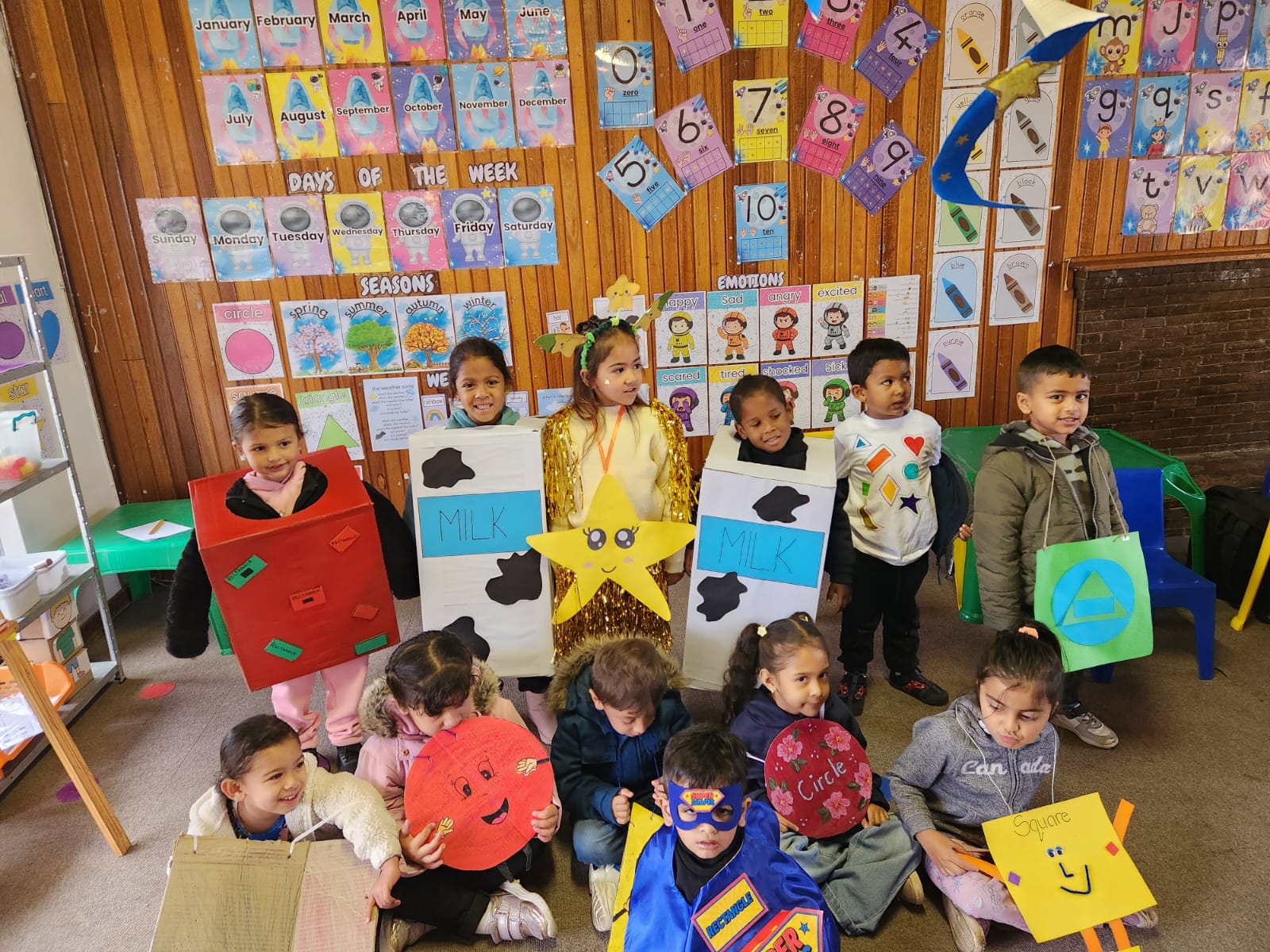 Students expressing happiness and unity